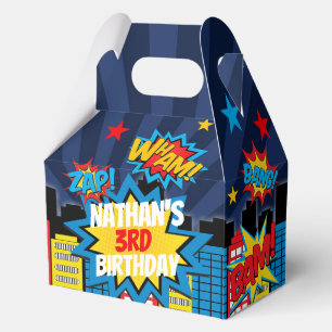 Gepersonaliseerde Comic Book Hero Party Boxes Bedankdoosjes