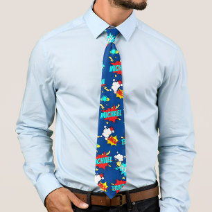 Gepersonaliseerde Comic Book Pop Art Blue Stropdas