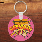 Gepersonaliseerde Comic Book Pop Art Ik ben een... Sleutelhanger (Voorkant)