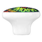 Gepersonaliseerde Comic Book Speech Bubble Fun Keramische Knop (Zijkant)