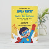 Gepersonaliseerde Comic Book Style Super Hero Uitn Kaart (Staand voorkant)