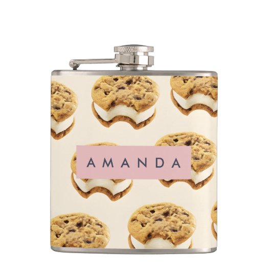 Gepersonaliseerde Cookie Ice Cream Sandwich Patroo Heupfles (Voorkant)