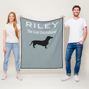 GEPERSONALISEERDE Cool Dachshund Doxie Wiener Hond Fleece Deken
