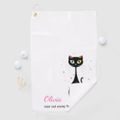Gepersonaliseerde Cool Kitty Cat Modern Minimalist Golfhanddoek (Insitu)