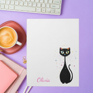Gepersonaliseerde Cool Kitty Cat Modern Minimalist Notitieblok