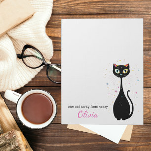 Gepersonaliseerde Cool Kitty Cat Modern Minimalist Notitieblok