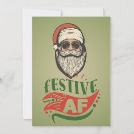 Gepersonaliseerde Cool Retro Santa Flat Vakantie K Feestdagenkaart