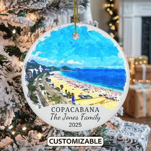 Gepersonaliseerde Copacabana Ornament, Rio de Jani Keramisch Ornament