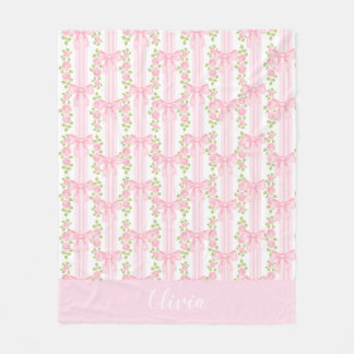 Gepersonaliseerde coquette boog voor baby meisje, fleece deken