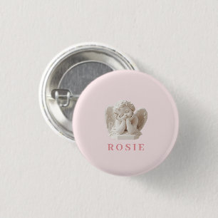 Gepersonaliseerde Coquette Sleeping Angel Sculptur Ronde Button 3,2 Cm