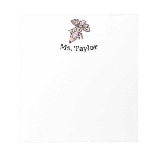 Gepersonaliseerde Coquette waterverf potlood met b Notitieblok (Voorkant)