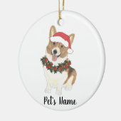 Gepersonaliseerde Corgi (rood en wit) Keramisch Ornament (Links)