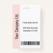 Gepersonaliseerde Corporate Employee ID Badge Blus (Achterkant)