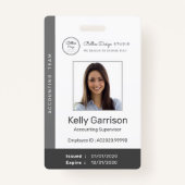 Gepersonaliseerde Corporate Modern Employee ID bar Badge (Voorkant)