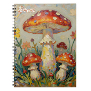 Gepersonaliseerde Cottage Core Paddenstoel Notitieboek
