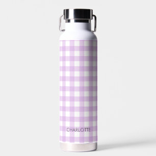 Gepersonaliseerde Cottage Lavendel Lila Gingham Pl Waterfles