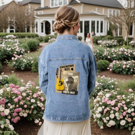 Gepersonaliseerde Country Music Denim Jacket (Huwelijk Achterkant)