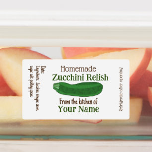 Gepersonaliseerde courgette Relish Zelfgemaakte in Labels