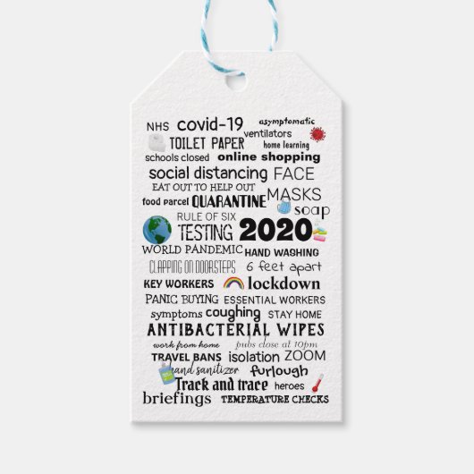 Gepersonaliseerde 'Covid-19 World Pandemic Commemo Cadeaulabel (Voorkant)