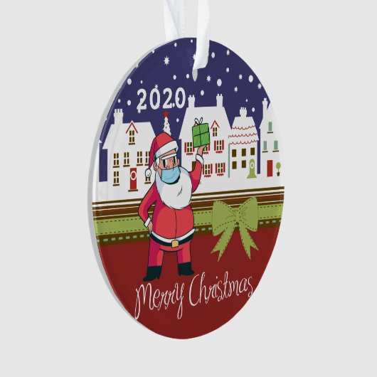 Gepersonaliseerde COVID-kerstboom Gepersonaliseerd Ornament (voorkant)