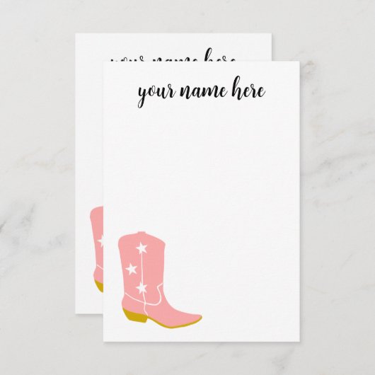 Gepersonaliseerde Cowboy Boots Notecards Bedankkaart (Voorkant / Achterkant)
