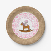 Gepersonaliseerde Cowgirl Baby shower Cake Paper B Papieren Bordje (Voorkant)