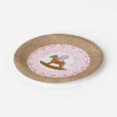 Gepersonaliseerde Cowgirl Baby shower Cake Paper B Papieren Bordje (Gekanteld)