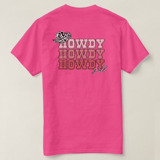 Gepersonaliseerde Cowgirl western pet Howdy Y'all T-shirt (Design achterkant)
