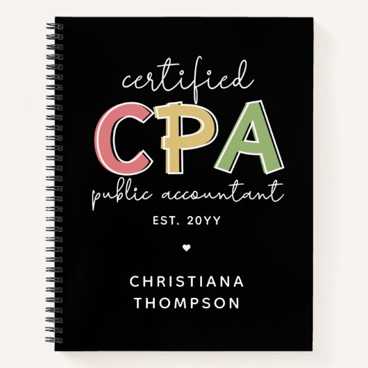 Gepersonaliseerde CPA Certified Public Accountant  Notitieboek (Voorkant)