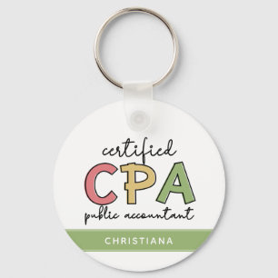 Gepersonaliseerde CPA Certified Public Accountant- Sleutelhanger