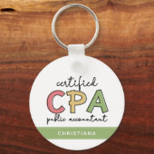 Gepersonaliseerde CPA Certified Public Accountant- Sleutelhanger (Achterkant)