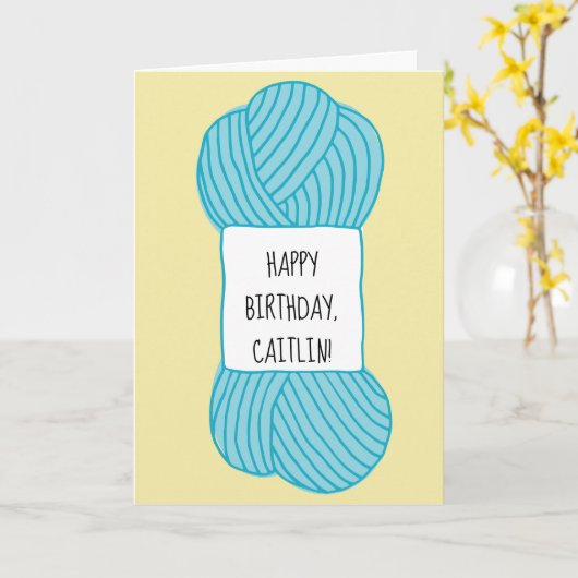 Gepersonaliseerde Crafty Lady Verjaardag Kaart (Gele Bloem)