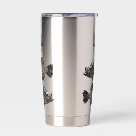 Gepersonaliseerde Crappie Vissende visser Monogram Geïsoleerde Drinkbeker (Links)