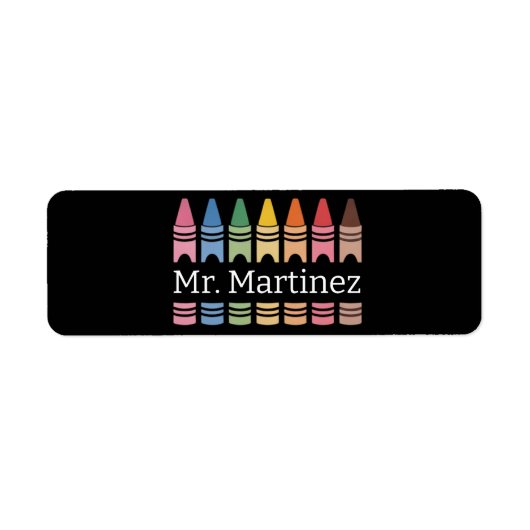 Gepersonaliseerde Crayon Leraar Naam Schattigee Ba Etiket (Voorkant)