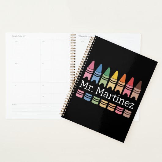 Gepersonaliseerde Crayon Leraar Naam Schattigee Ba Planner (Display)