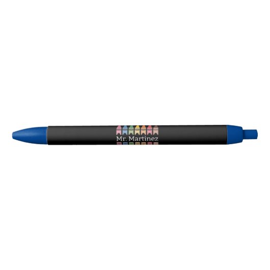 Gepersonaliseerde Crayon Leraar Naam Schattigee Ba Zwarte Inkt Pen (Voorkant)