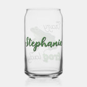 Gepersonaliseerde Crazy Frog Lady Kikker Liefhebbe Blikvorm Glas (Achterkant)