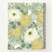 Gepersonaliseerde Cream Green Floral Journal Notitieboek (Achterkant)