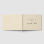 Gepersonaliseerde Crème Faux Linnen Typografie Gastenboek (Volledig)