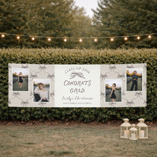 Gepersonaliseerde Crème Taupe Strikken 4 Foto Afst Spandoek