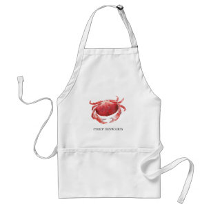 Gepersonaliseerde Crimson Crab   Naam Chef Standaard Schort