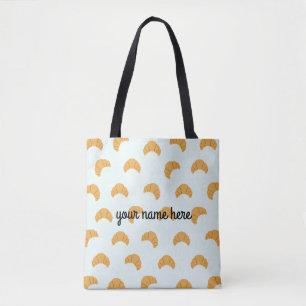 Gepersonaliseerde Croissant Canvas tas