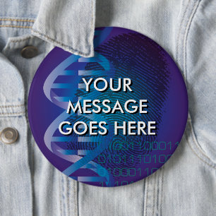 Gepersonaliseerde CSI DNA-vingerafdruk Ronde Button 6,0 Cm