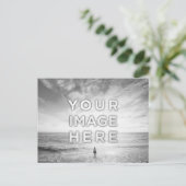 Gepersonaliseerde Custom 2 foto zwart-wit Briefkaart (Staand voorkant)