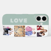 Gepersonaliseerde Custom 4 Photo Collage Love Fami Case-Mate iPhone Case (Achterkant (horizontaal))