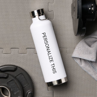 Gepersonaliseerde Custom Branded Made Wit & Zwart Waterfles