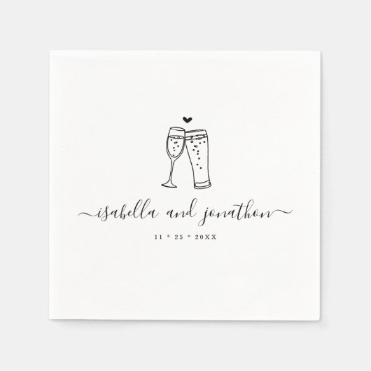 Gepersonaliseerde Custom Bubbles & Brews thema ser Servet (Voorkant)