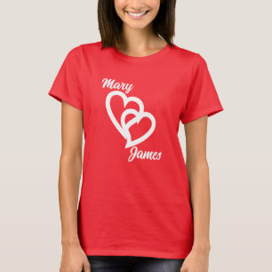 Gepersonaliseerde Custom Couple's Valentijnsdag Gi T-shirt