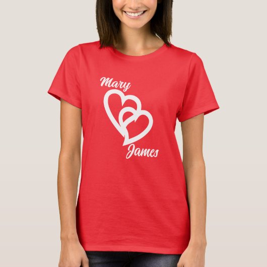 Gepersonaliseerde Custom Couple's Valentijnsdag Gi T-shirt (Voorkant)