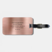 Gepersonaliseerde Custom Elegant Script Faux Roos  Bagagelabel (Achterkant horizontaal)